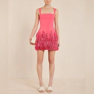 Cult Gaia Pink Fringe Mini Dress